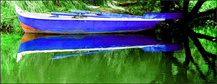 Blue boat for Beth Green Biography